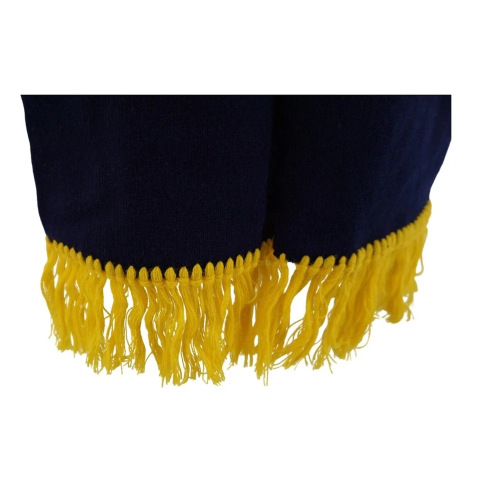Notre Dame Fighting Irish Knit Scarf Navy Blue Yellow Fringe Collegiate Fan Gear